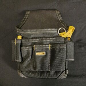 DEWALT Tool Belt Pouch Medium Black Polyester Utility Work Organizer Holster